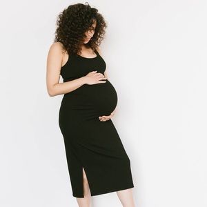 Maternity ribbed tank top dress